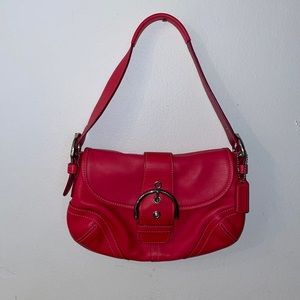COACH- Hot Pink Leather Hobo Handbag